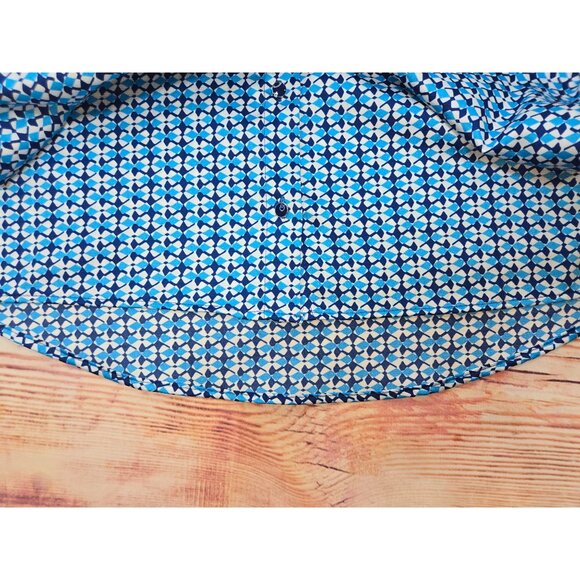 Zara Women's Blue Geometric Button-Up Western Shirt Small - Picture 7 of 9